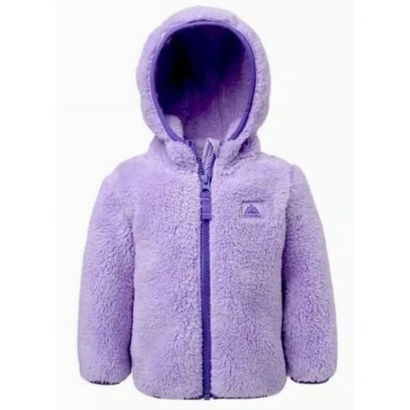 NEW Girls Sz 9-12 Months Purple Soft Fleece Hooded Jacket & Snowsuit 2 Pc Set - Picture 5 of 9